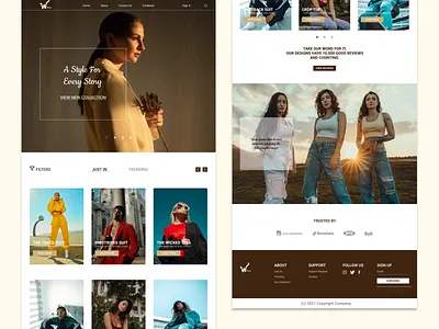 Fashion Landing Page app branding concept design designing fashion icon illustration landing page logo typography ui ux vector web design website