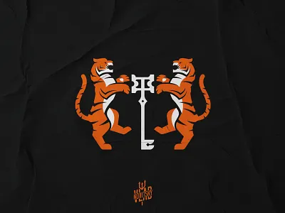 Heraldic Tiger With Key Logo emblem heraldic illustration key logo logotype modern tiger