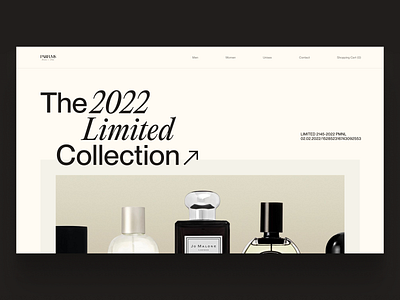 Parfums Luxury Store minimal store typography ui ux web website