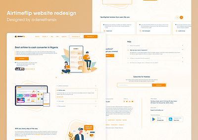 Airtimeflip website android app design dashboard form design hero section illustration landing page logo ui design ux design