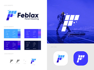 Brand identity design for Feblax a b c d e f g h i j k l m n app brand brand identity brand identity designer branding brandmark design f letter logo icon identity logo design logo designer logotype mark minimal o p q r s t u v w x y z solar panel cleaning symbol typography