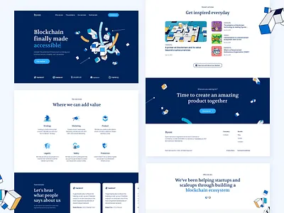 Byont - Blockchain Development Agency Website agency bitcoin blockchain blue branding clean crypto cryptocurrency design development digital agency etherium illustration landing page landingpage minimalist ui ux web website