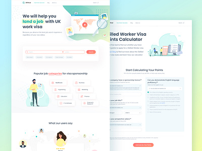 New huge Project for Seeking job designer figma great britain hero hiring job landing page london prototype reviews search seek job seeking job testimonials ux visa visa calculator web web site work