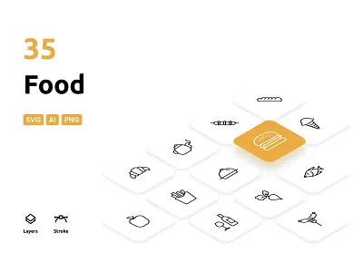Food - Icons Pack adobe illustrator design flat food foodicons graphic design illustration illustrator ui vector vectoricons
