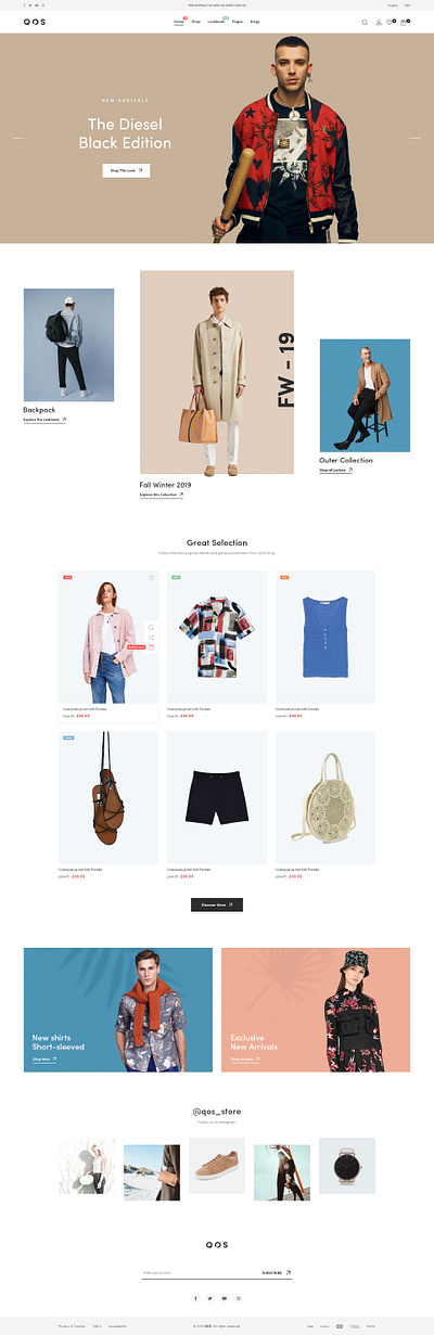 QOS Fashion WooCommerce WordPress Theme accessories bags clothes clothing ecommerce fashion hats jewelry minimal modern opal wp responsive shoes shop store template woocommerce wordpress theme