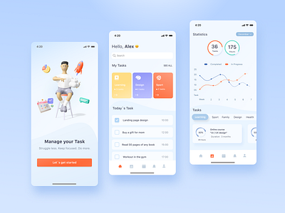 Task Management mobile App application design management app mobile app task to do list ui