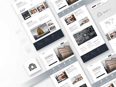 WoodStyle - Web Design branding building construction company design eco graphic design gray home logo service site style ui ui kit ux vector web design wood