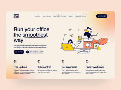 Opus Place - SaaS office management platform crm hr management office saas ui