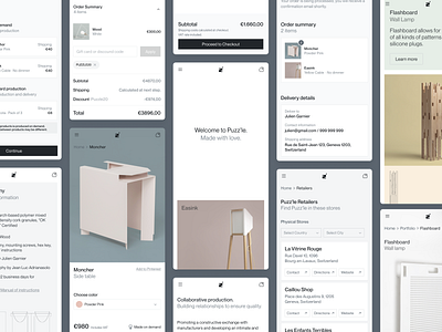 Puzz'le pieces. boutique checkout clean design furniture interface iphone minimal mobile neue montreal object product shop significa simple ui ux web design website webstore