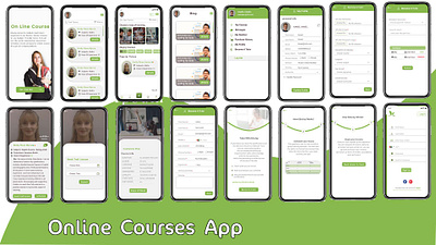 Online courses app adobe xd app course design green online remotly ui