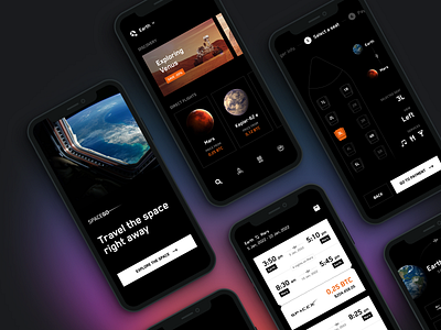 Space App booking design flight front end development graphic design mobile app mobile app design plane space space app spaceship startup traveling ui ui design ux ux design ux strategy