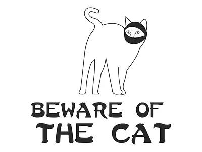 Beware Of The Ninja Cat brand cat design funny humor illustration ninja shape t shirt tshirt typography