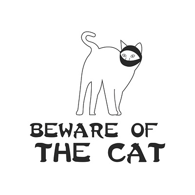 Beware Of The Ninja Cat brand cat design funny humor illustration ninja shape t shirt tshirt typography