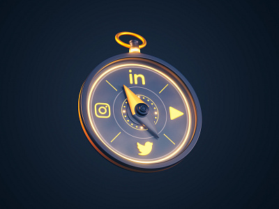 Social Media Compass 3d cinema 4d compass design google guide icon illustration instagram linkedin north social icon social media strategy twitter web web icon youtube