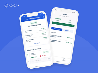 Mobile App Design — Agicap x The Design Crew agicap app cards cashflow dashboard design finance fintech flat forecast interaction interface mobile mobile app modern product product design prototype ui ux