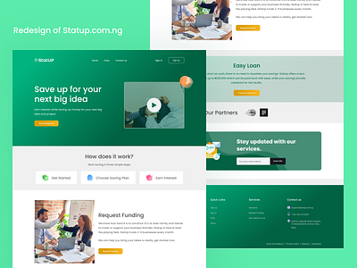 Fintech Landing Page - Redesign of Statup.com.ng design redesign ui ux web ui