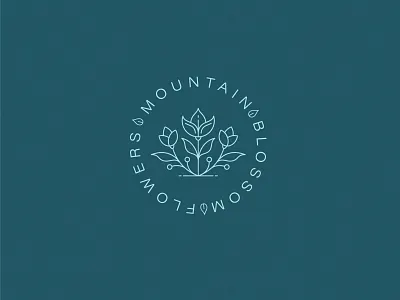 mountain-flowers branding brilliant flower flowershop illustration logo shop vector