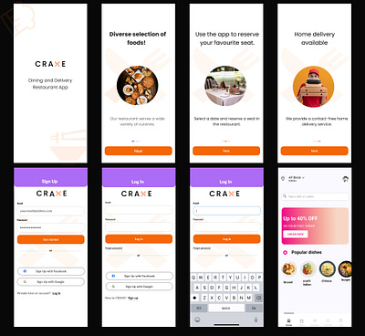 'CRAVE' - The Restaurant app app design figma mobile ui ux vector