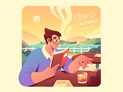 Easy Summer 80s animation character design graphic design illustration music photoshop spotify summer