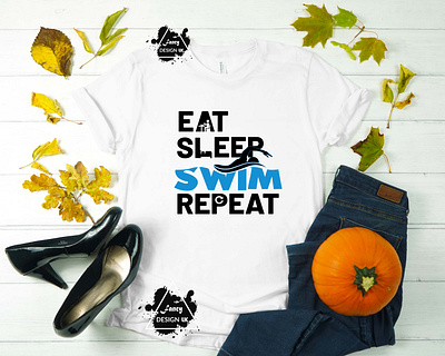 Eat Sleep Swim Repeat SVG Design Typography eat sleep fish