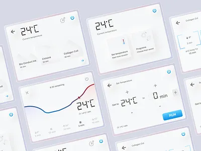 Dry Bath Incubator for PCR Testing bioinformatics biology biotech biotechnology custom screen dry bath embedded device hdl incubator laboratory software mobile device neumorphic neumorphism pastels pcr testing product design science ui ux white