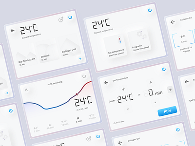 Dry Bath Incubator for PCR Testing bioinformatics biology biotech biotechnology custom screen dry bath embedded device hdl incubator laboratory software mobile device neumorphic neumorphism pastels pcr testing product design science ui ux white