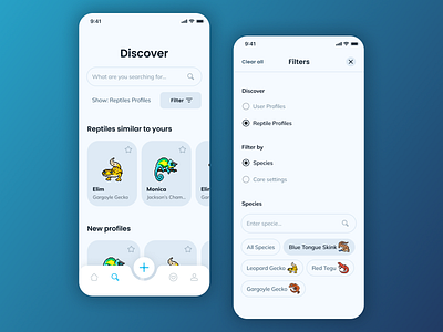 Discover & Filtering app clean discover explore filtering mobile mobileapp search sorting ui uiux