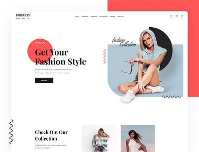 Fashion e-Commerce Website Concept clean clothing design ecommerce fashion homepage landing page online shop style ui ux web web design website