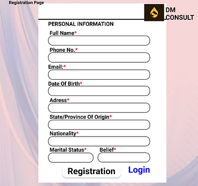 Registration form design ui ux