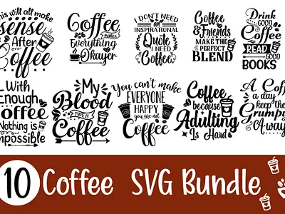 Coffee SVG Bundle| Typography Design branding coffe coffeefynnydesig funny funnydesign illustration print on demand svg svg design typography typography design ui