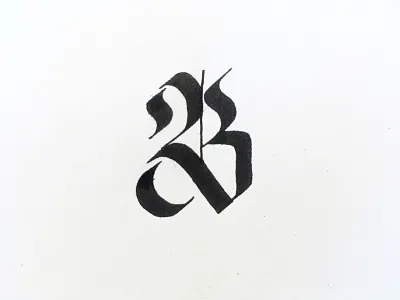 B (Re-upload) b blackletter brand branding calligraphy design dizzyline gothic lettermark logo montpellier type typography