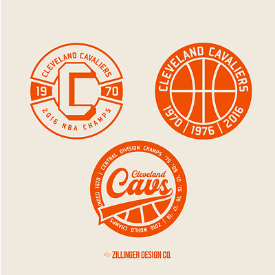 Cleveland Cavaliers Badge Set badge basketball cavaliers cleveland design logo vintage