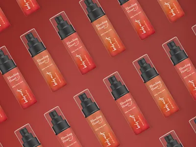 Body mist packaging - Bleeding Heart 3d animation body mist bottle packaging brand design branding creative design flat graphic design hotel toiletries illustration logo motion graphics packaging packaging design product design ui vector