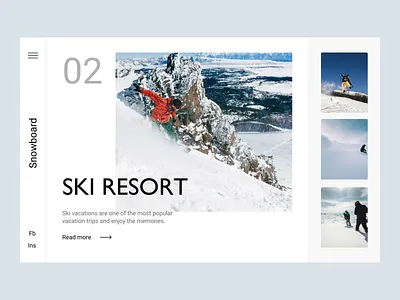 Ski resort concept composition design ski skiresort snowboard ui ux web design webdesign