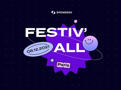 Spendesk Festiv'All 🦄 animation black hole branding design event festival glitch logo motion graphics planet purple shapes space spendesk star