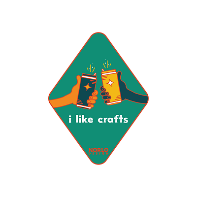 I Like Crafts Sticker Design beer beer cans beverage beverage design brewery cheers craft beer crafts illustration logo