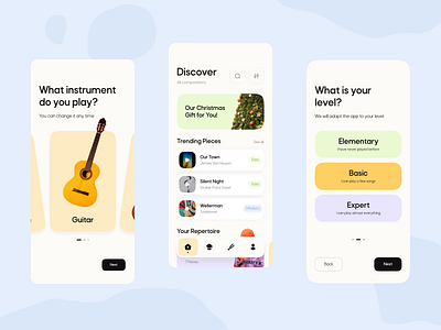 Music Learning Mobile App app design design interface music ui user experience user interface ux