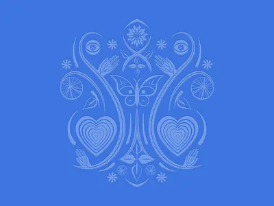 Symmetry Whimsy butterfly design emboss illustration love pattern symmetry vines whimsical