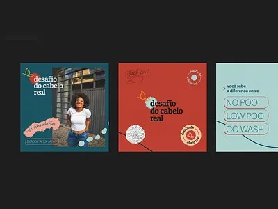 Desafio do Cabelo Real Visual Identity Social Media branding design graphic design logo social media typography