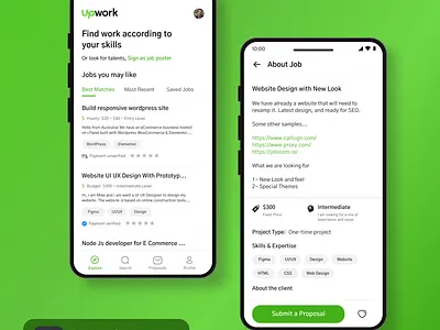 Upwork App UI UX Design In Figma 3d app creative design figma freelancer inspiration ui ux website work