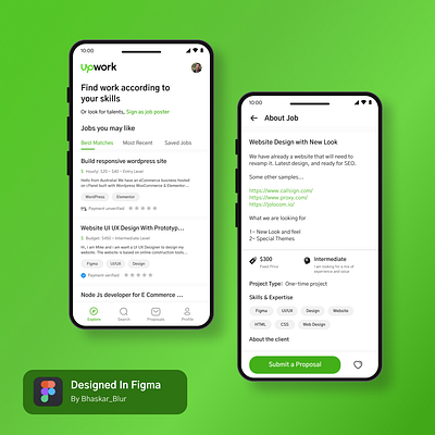 Upwork App UI UX Design In Figma 3d app creative design figma freelancer inspiration ui ux website work