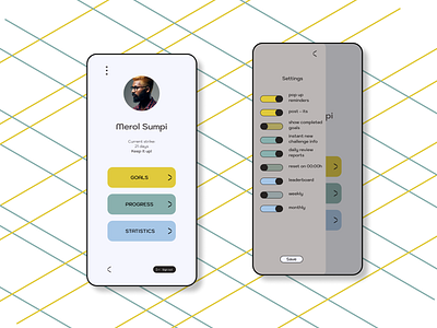 Profile & settings 006 007 app dailyui dailyuichallenge mobile mobiledesign motivation profile settings ui uichallenge uidesign ux uxdesign