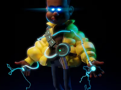 Kid Electro 3d 3d art 3d modeling b3d illustration render spider man zbrush