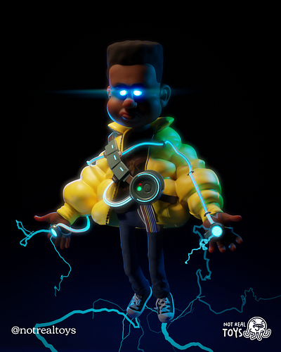 Kid Electro 3d 3d art 3d modeling b3d illustration render spider man zbrush