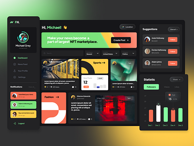 NFT Marketplace Dashboard admin best design cool website crypto dashboard de fi defi finance ico marketplace meta metamask news nft nfts qclay token top agency top designer website