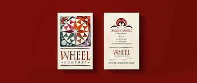 Wheel Compost Business Cards brand identity branding business card folkart fraktur graphid design hand drawn illustration