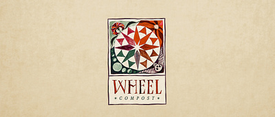 Wheel Compost brand identity design folkart fraktur graphid design hand drawn illustration logo