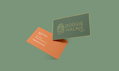 Doggie Walkie Business Card brand identity branding business card dog walker graphid design logo