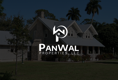 Panwal Properties LLC logo creative logo design home logo logo design logo designer p w logo panwal properties logo pw home logo real estate logo