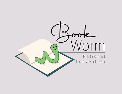 The First Annual Book Worm Convention branding illustration illustrator logo